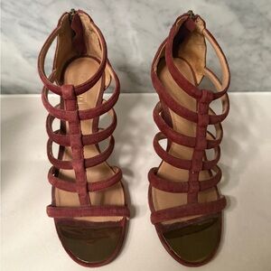 Elegant Burgundy Strappy Women's Sandals